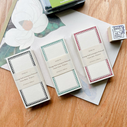 Vintage Style Letterpress Notecards - Classic Color