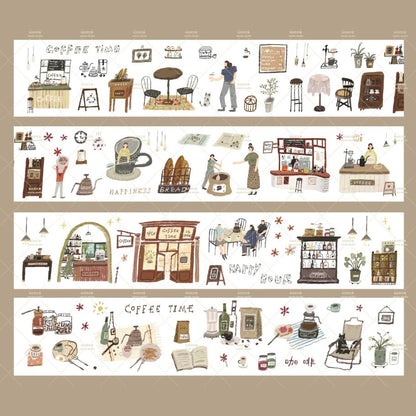 Die-Cut Sticker Roll - Coffee Time