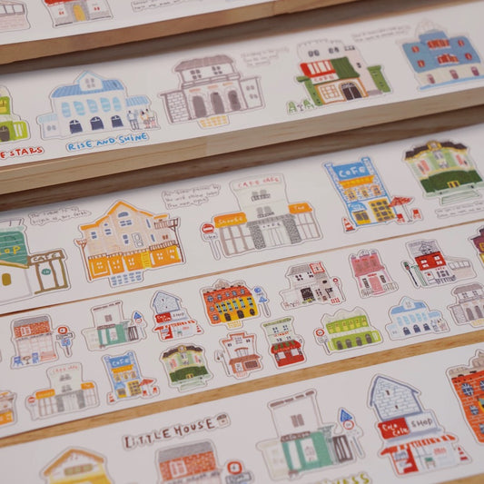 Die-Cut Sticker Roll - Cozy Street Houses