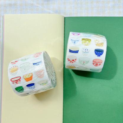 Die-Cut Sticker Roll - Cup and Bowl