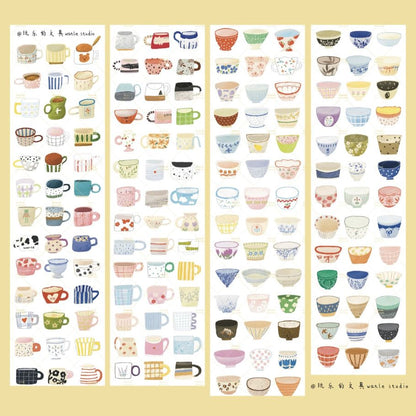 Die-Cut Sticker Roll - Cup and Bowl