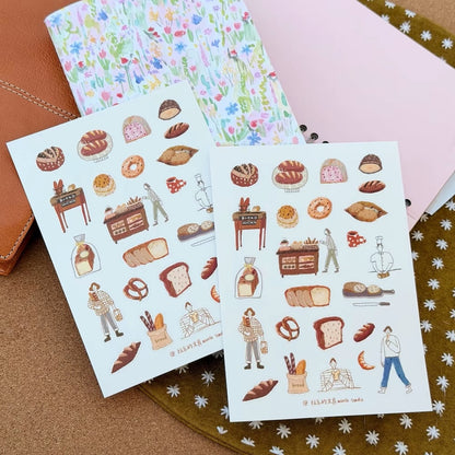Die-Cut Sticker Sheet - I Love Bread