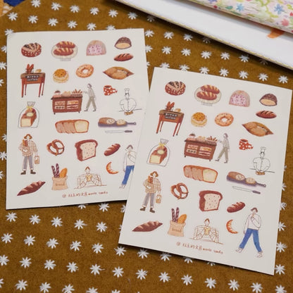 Die-Cut Sticker Sheet - I Love Bread