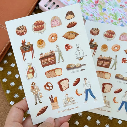 Die-Cut Sticker Sheet - I Love Bread