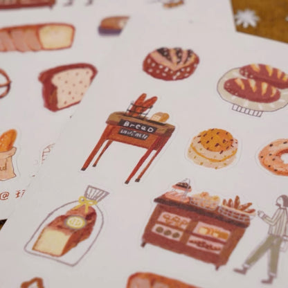 Die-Cut Sticker Sheet - I Love Bread