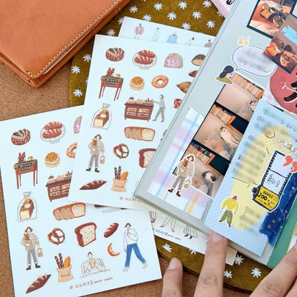 Die-Cut Sticker Sheet - I Love Bread