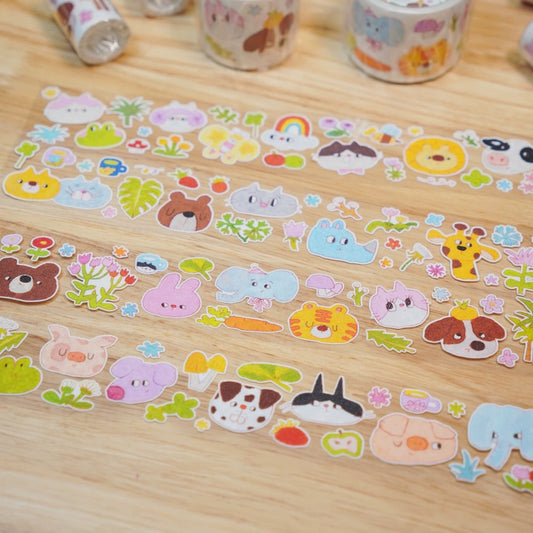 Die-Cut Sticker Roll - Little Animals