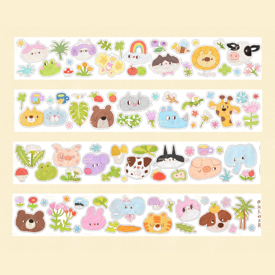 Die-Cut Sticker Roll - Little Animals