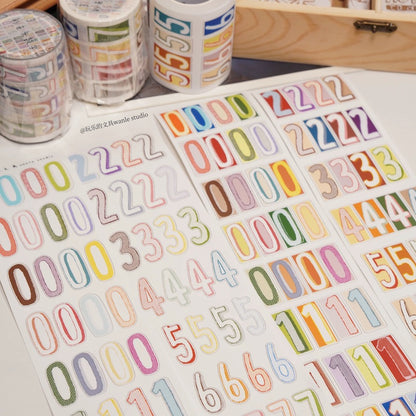Die-Cut Sticker Roll - Long Numbers