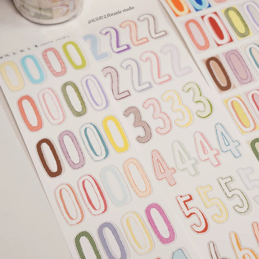 Die-Cut Sticker Roll - Long Numbers