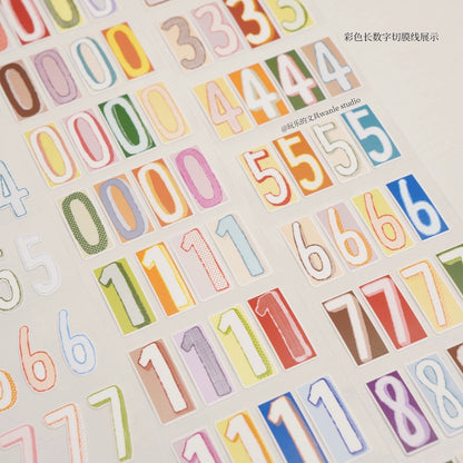 Die-Cut Sticker Roll - Long Numbers