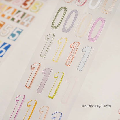 Die-Cut Sticker Roll - Long Numbers