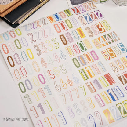 Die-Cut Sticker Roll - Long Numbers