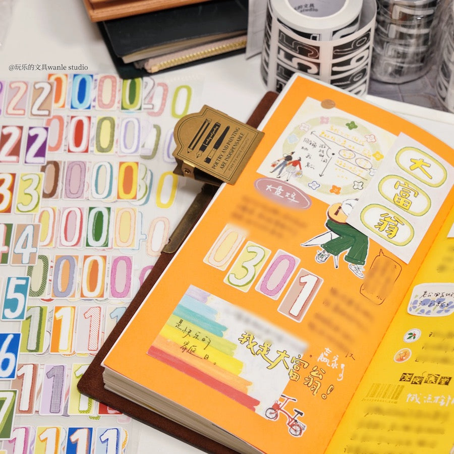 Die-Cut Sticker Roll - Long Numbers