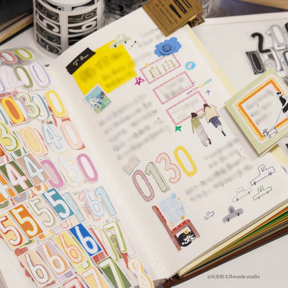 Die-Cut Sticker Roll - Long Numbers