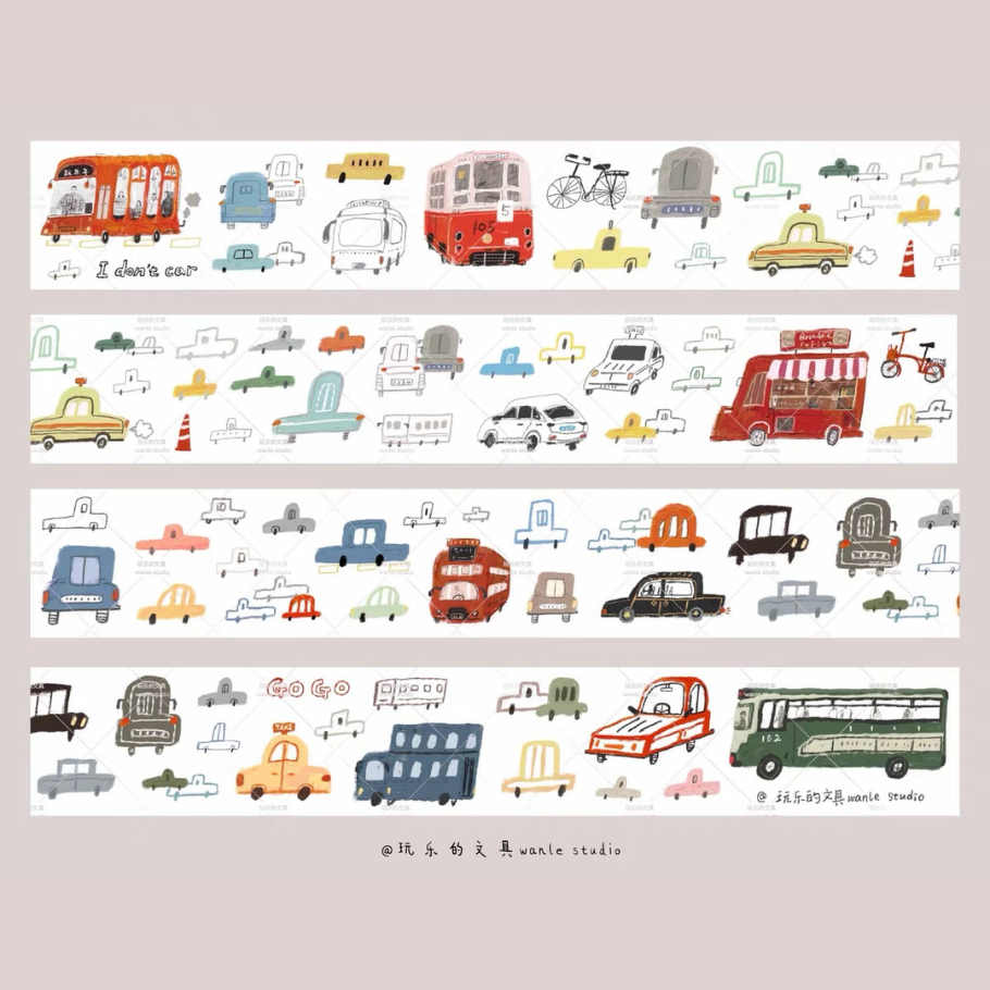 Die-Cut Sticker Roll - Many Cars