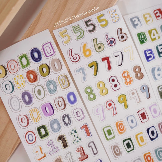 Die-Cut Sticker Roll - Rainbow Numbers