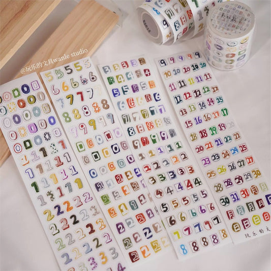 Die-Cut Sticker Roll - Rainbow Numbers