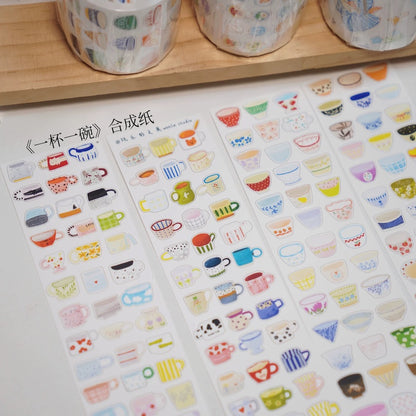 Die-Cut Sticker Roll - Cup and Bowl