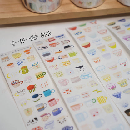 Die-Cut Sticker Roll - Cup and Bowl