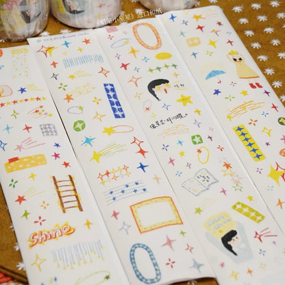 Die-Cut Sticker Roll - Little Crayon Stars