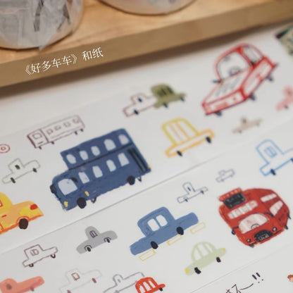 Die-Cut Sticker Roll - Many Cars