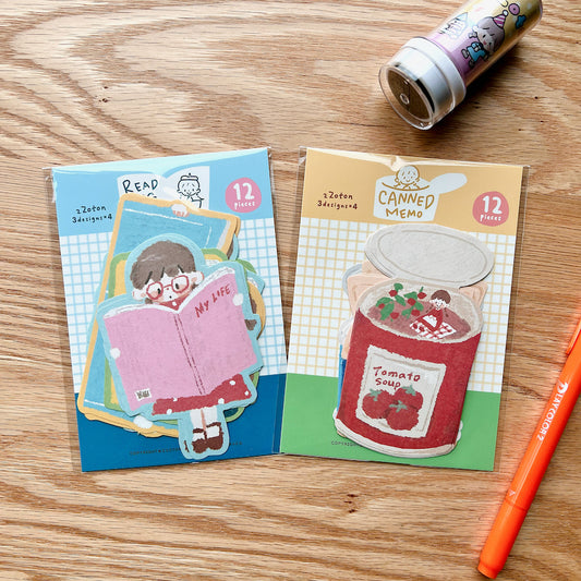 Oil Pastel Memo Pads - Reading & Canned Food