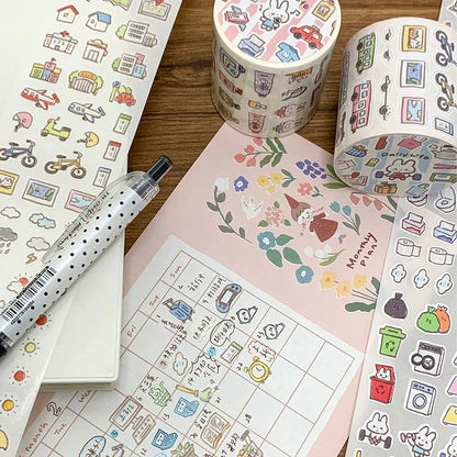 Die-Cut Sticker Roll - Daily Elements