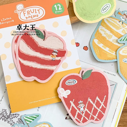 Oil Pastel Memo Pads - Fruit & Sleeping