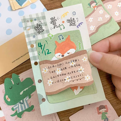 Oil Pastel Memo Pads - Fruit & Sleeping