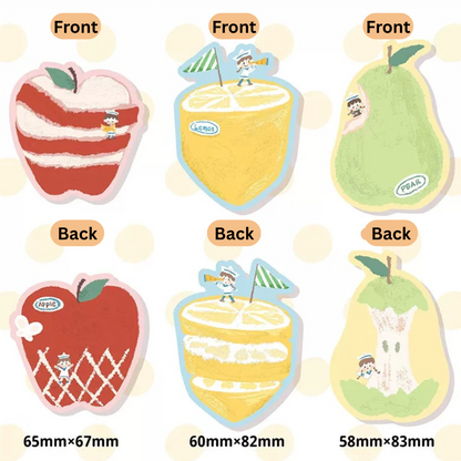 Oil Pastel Memo Pads - Fruit & Sleeping