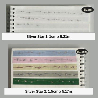 PET Tape - Silver Star
