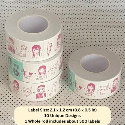 Label Sticker Roll - Kitten