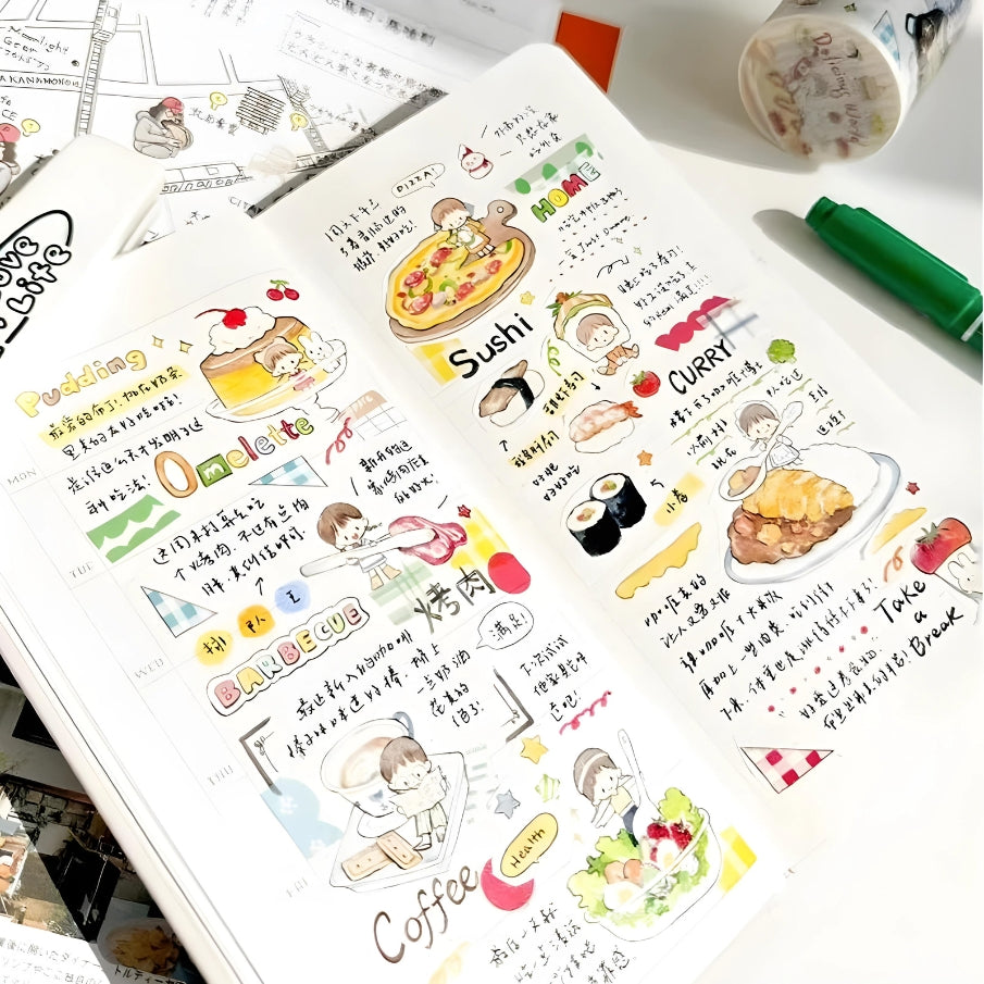 Use example of food themed washi tape