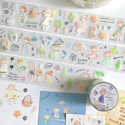 Die-Cut Sticker Roll - A Stroll in Watercolor Hues