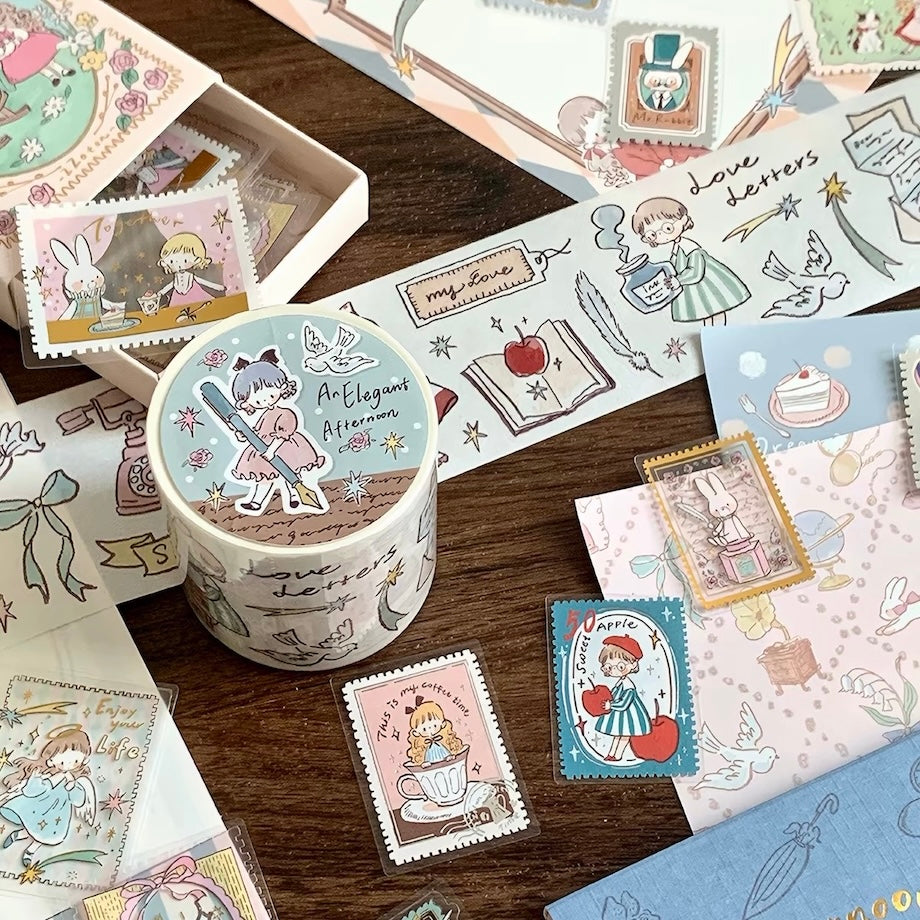 Die-Cut Sticker Roll - An Elegant Afternoon