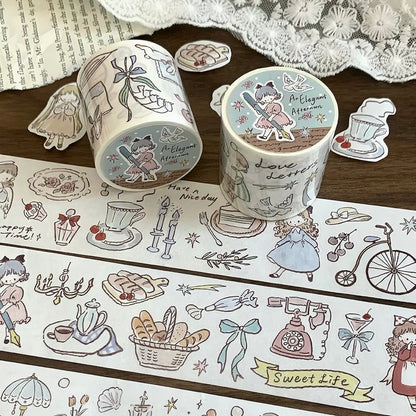 Die-Cut Sticker Roll - An Elegant Afternoon