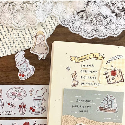 Die-Cut Sticker Roll - An Elegant Afternoon