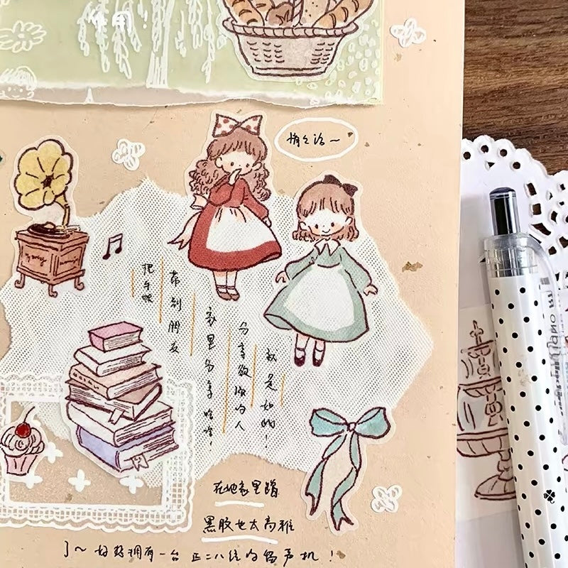 Die-Cut Sticker Roll - An Elegant Afternoon