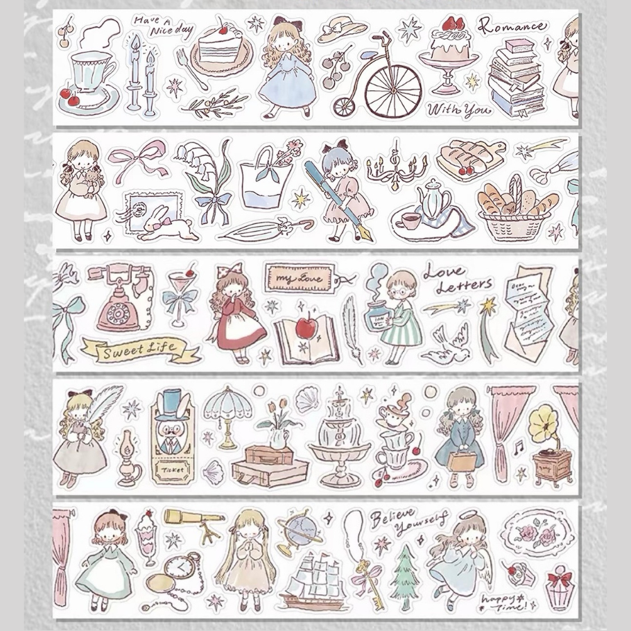Die-Cut Sticker Roll - An Elegant Afternoon