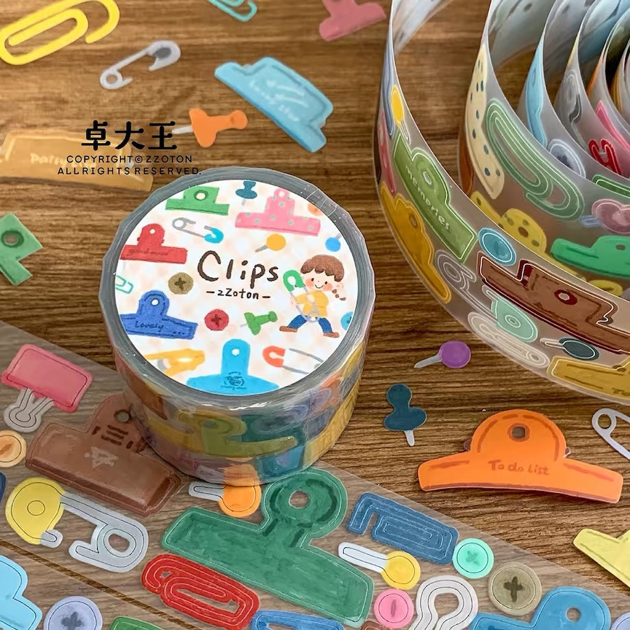 Die-Cut Sticker Roll - Clips
