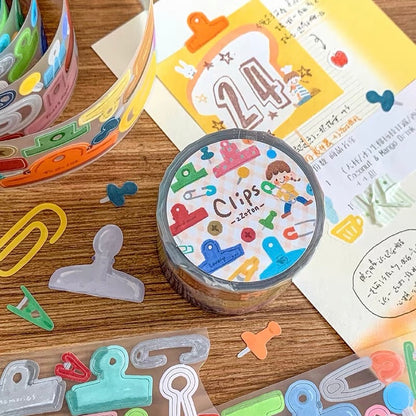 Die-Cut Sticker Roll - Clips