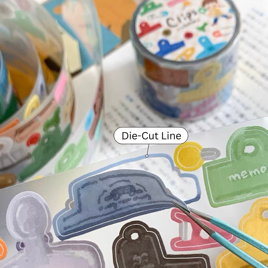 Die-Cut Sticker Roll - Clips