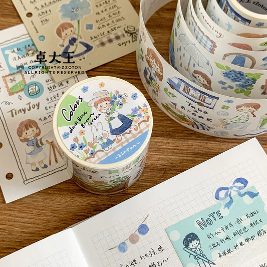 Colors Sticker Roll - Dark Blue Brown Green