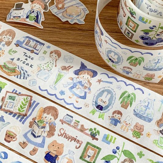 Colors Sticker Roll - Dark Blue Brown Green