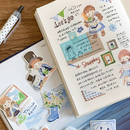 Colors Sticker Roll - Dark Blue Brown Green