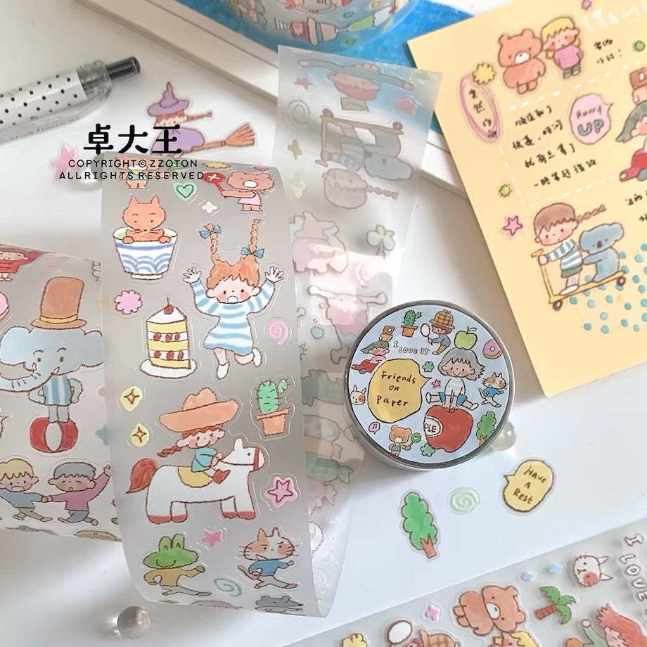 Die-Cut Sticker Roll - Friends on Paper