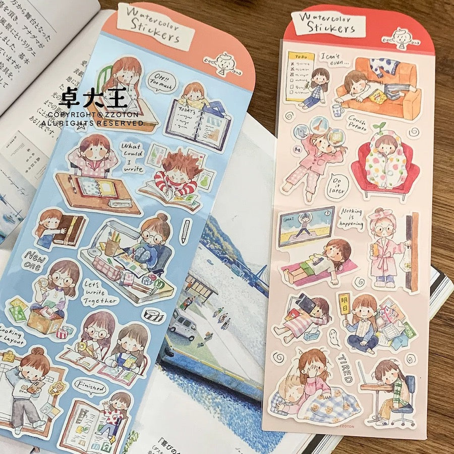 Die-Cut Sticker Sheets - Journaling & Lazy Life