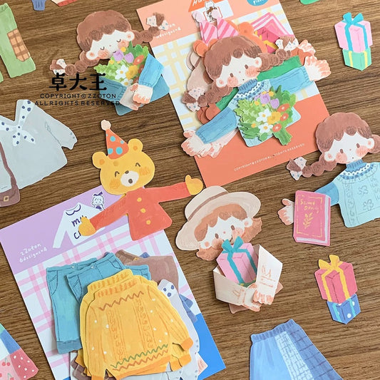 Oil Pastel Memo Pads - My Clothes & Hug Me