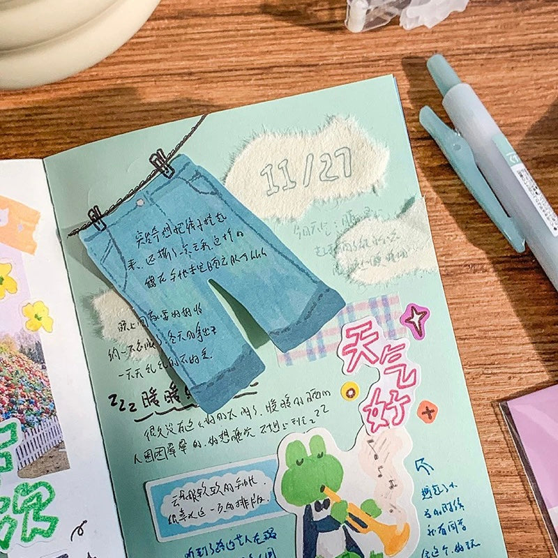 Oil Pastel Memo Pads - My Clothes & Hug Me